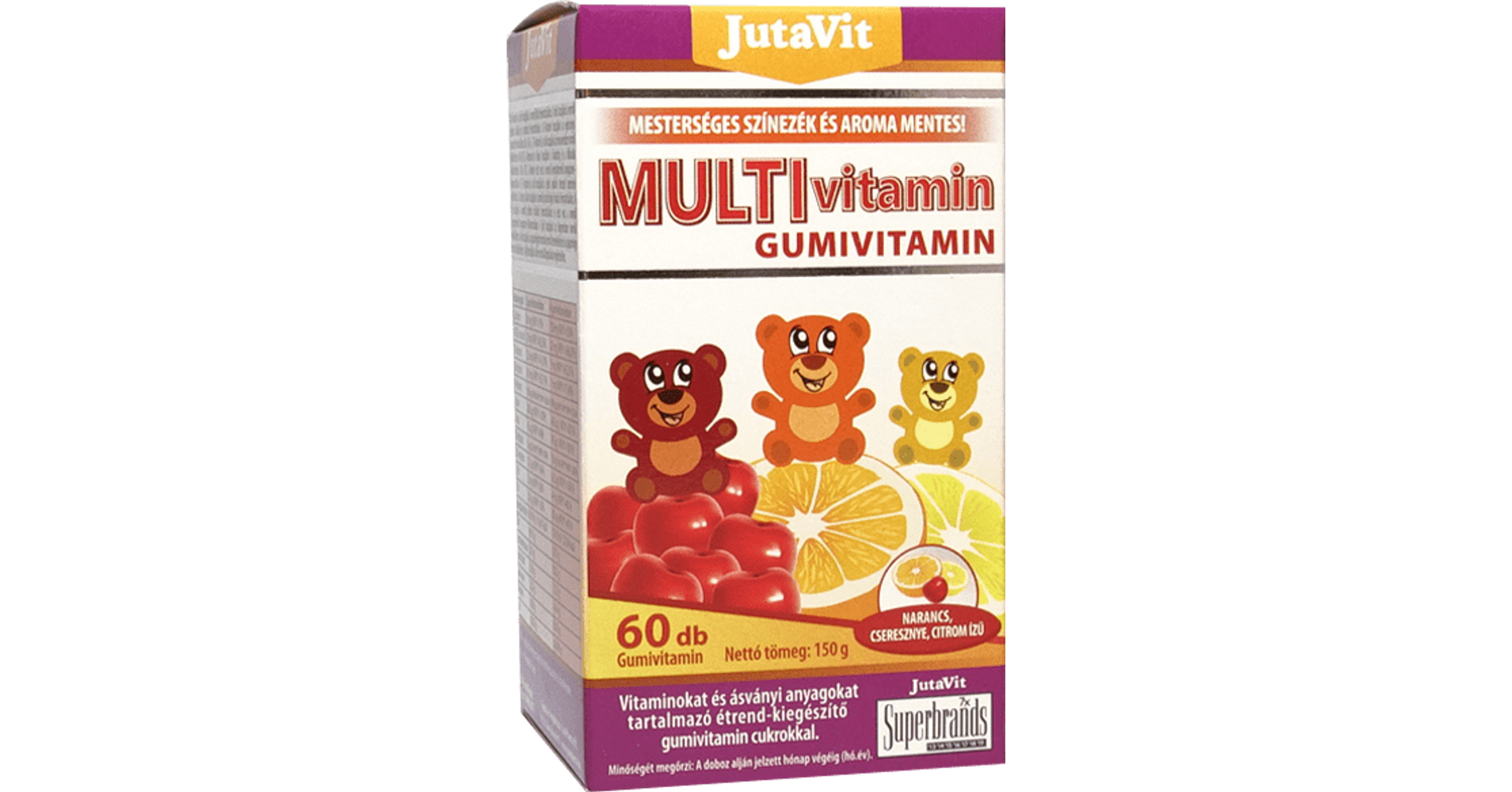 JUTAVIT MULTIVITAMIN GUMIVITAMIN NARANCS, CSERESZNYE, CITROM 60X ...