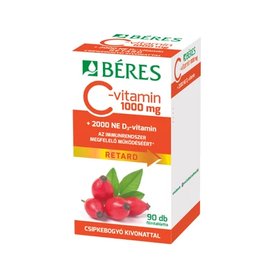 BERES C 1000MG+CSIPKEB.+D3 2000NE RET.FTBL. 90X