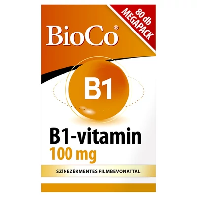 BIOCO B1-VITAMIN 100MG FILMTABLETTA 80X - LEJÁRAT: 2026.05.31.
