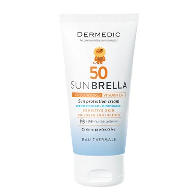 Dermedic SUNBRELLA BABY Napfényvédő arckrém gyermekeknek és babáknak SPF 50 már egy hónapos kortól 50ML