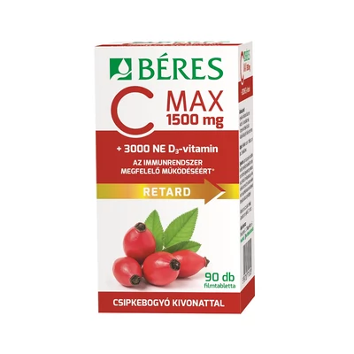 BERES C MAX 1500MG+CSIPKE+D3 3000NE RET.TBL. 90X