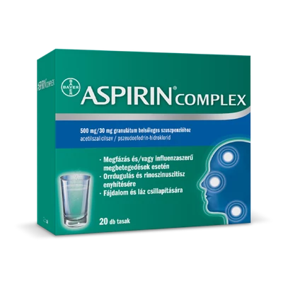 ASPIRIN COMPLEX 500MG/30MG GRAN.BELS.SZUSZP. 20X