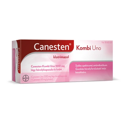 CANESTEN KOMBI UNO 500MG HUVELYKAPSZ.+KREM 1X