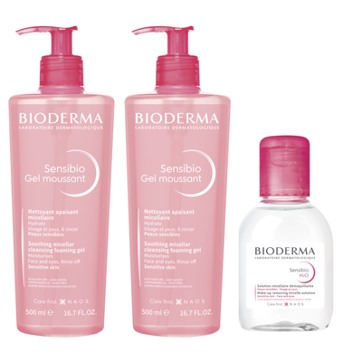 Bioderma Sensibio Moussant gél 2x500ml + Bioderma sensibio H2O arclemosó 100ml