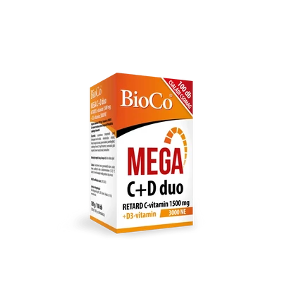 BioCo MEGA C+D duo RETARD C-vitamin 1500 mg + D3-vitamin 3000 NE filmtabletta 100 db