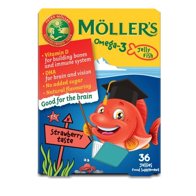 Möller’s Omega-3 halacska gumivitamin eper íz 36x