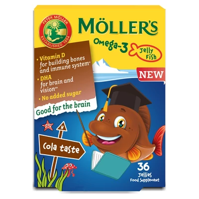 Möller’s Omega-3 halacska gumivitamin kóla íz 36x