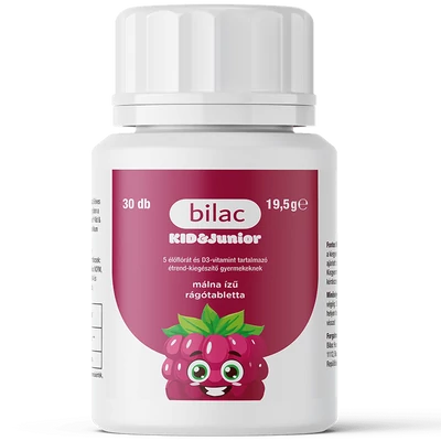 BILAC KID/JUNIOR MÁLNA ÍZŰ RÁGÓTABLETTA 30X