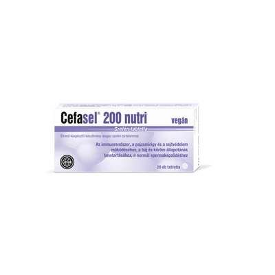 CEFASEL 200 NUTRI SZELÉN TABLETTA 20X - LEJÁRAT: 2026.06.30.