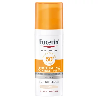 EUCERIN SUN PHOTOAGING CONTROL SZÍNEZETT NAPOZÓ KRÉM ARCRA LIGHT SPF50+ 50ML