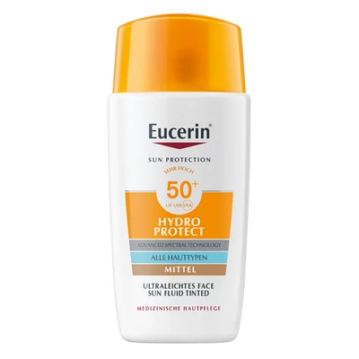 EUCERIN SUN HYDRO-PROTECT ULTRA KÖNNYŰ SZÍNEZETT NAPOZÓ FLUID ARCRA SPF50+ MEDIUM ÁRNYALAT 50ML