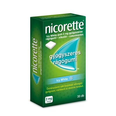 NICORETTE ICY WHITE GUM 2MG GYÓGYSZERES RÁGÓGUMI 30X