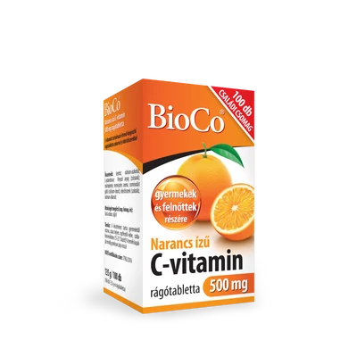 BioCo Narancs ízű C-vitamin 500 mg rágótabletta 100 db