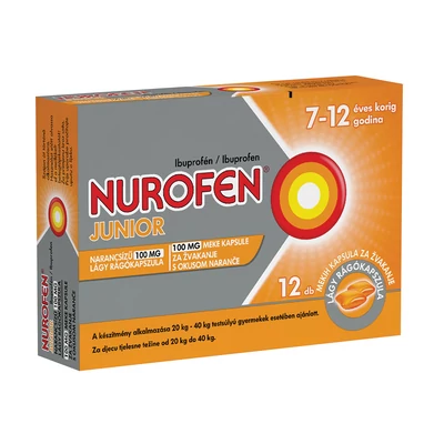 NUROFEN JUNIOR NARANCS 100MG LÁGY RÁGÓKAPSZULA 12X