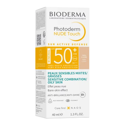 BIODERMA PHOTODERM SPF50+ NUDE TOUCH MINERAL VERY LIGHT 40ML - LEJÁRAT: 2026.12.31.