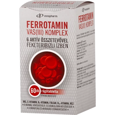 INNOPHARM FERROTAMIN VAS(III) KOMPLEX RÁGÓTABLETTA 60X