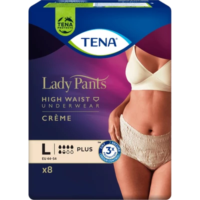 TENA LADY PANTS PLUS L INKONTINENCIA FEHÉRNEMŰ KRÉM SZÍNŰ 8X