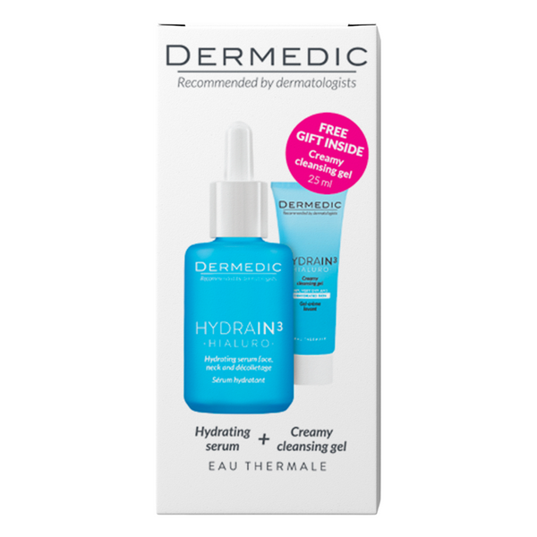 DERMEDIC HYDRAIN³ Hidratáló szérum 30ml + AJÁNDÉK Krémes arctisztító 25 ml