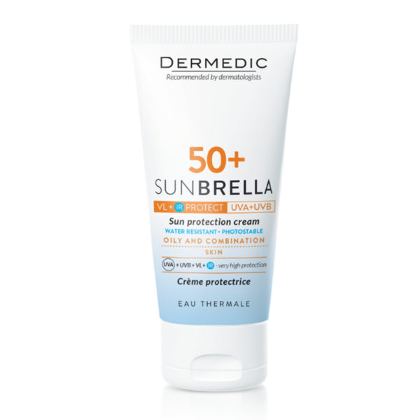 Dermedic SUNBRELLA Fényvédő arckrém SPF 50+ zsíros és kombinált bőrre 50ML