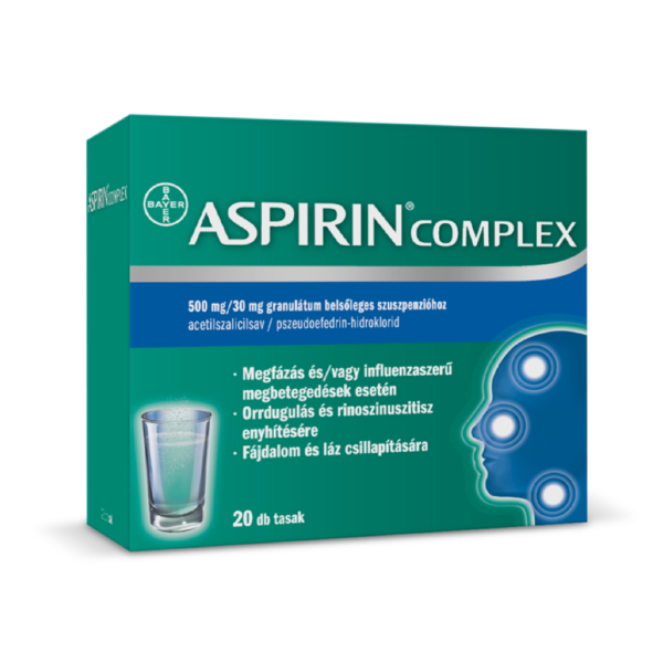 ASPIRIN COMPLEX 500MG/30MG GRAN.BELS.SZUSZP. 20X