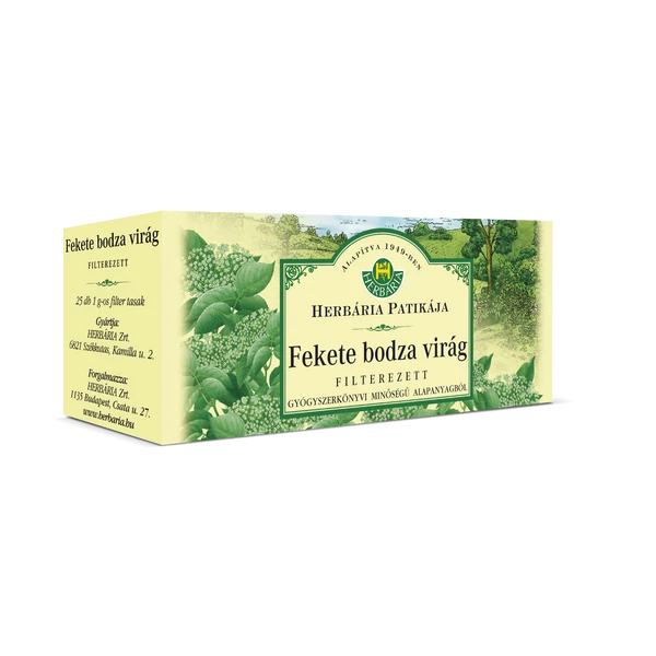 HERBARIA FEKETE  BODZA VIRÁG TEA 25X 1G - LEJÁRAT: 2025.06.30. - INGYENES SZÁLLÍTÁS GLS CSOMAGAUTÓMATÁBA