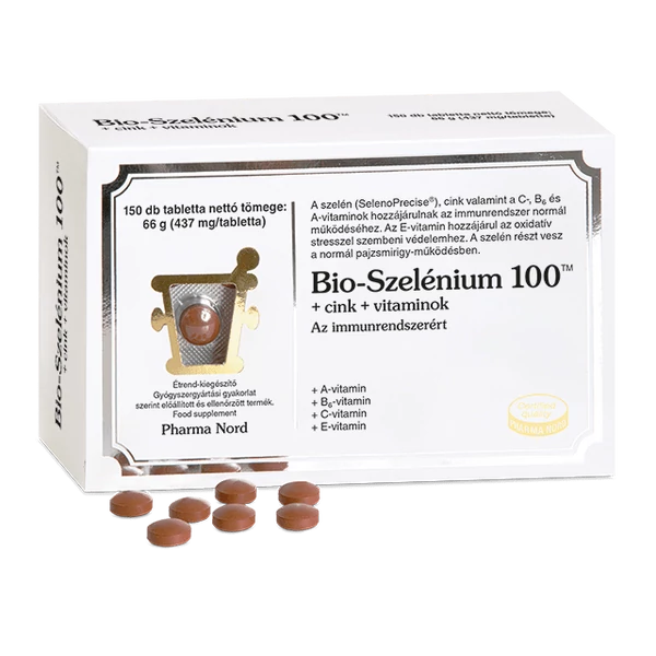 PHARMANORD BIO-SZELÉNIUM 100+CINK+VITAMINOK TABLETTA 150X