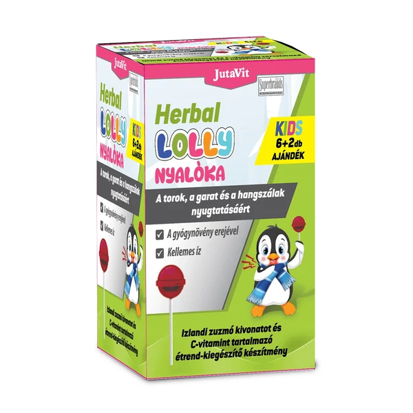 JUTAVIT HERBAL LOLLY NYALÓKA KIDS 8 DB