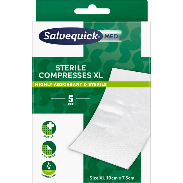 SALVEQUICK MED STERIL SEBPÁRNA 10X 7.5CM 5X