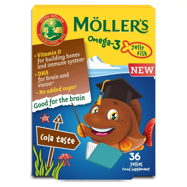 Möller’s Omega-3 halacska gumivitamin kóla íz 36x