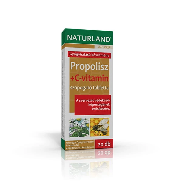 NATURLAND PROPOLISZ+C VITAMIN SZOPOGATÓ TABLETTA  20X