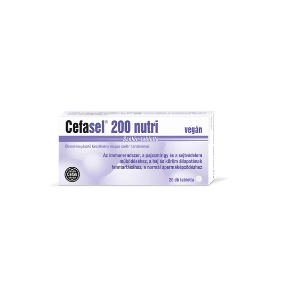 CEFASEL 200 NUTRI SZELÉN TABLETTA 20X - LEJÁRAT: 2026.06.30.