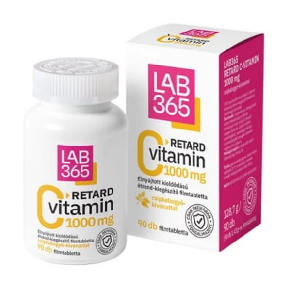 LAB365 RETARD C-VITAMIN 1000MG csipkebogyóval filmtabletta 90 db