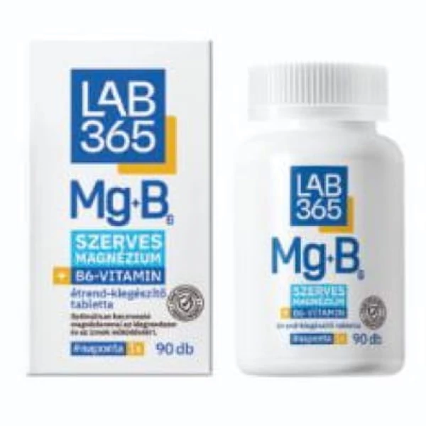 LAB365 SZERVES MAGNÉZIUM + B6-VITAMIN 90 DB TABLETTA