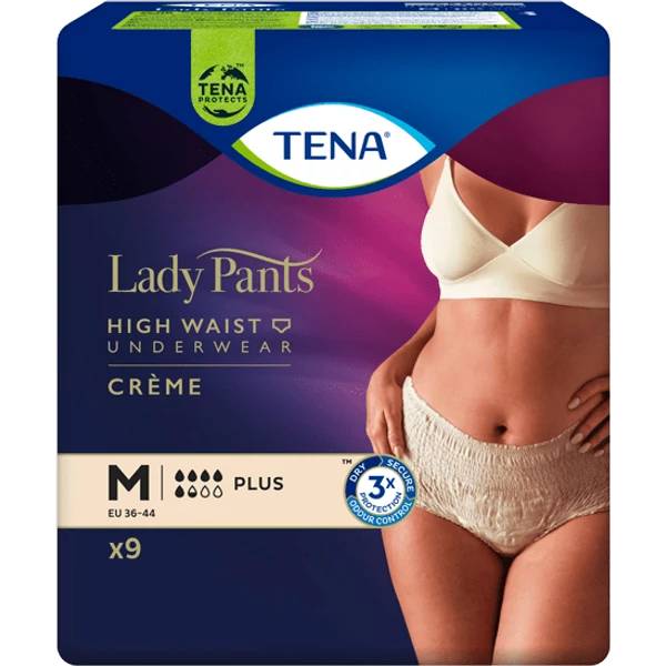 TENA LADY PANTS PLUS M INKONTINENCIA FEHÉRNEMŰ KRÉMSZÍNŰ 9X