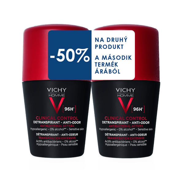 VICHY DEO CLINICAL CONTROL 96H FÉRFI 2X50ML