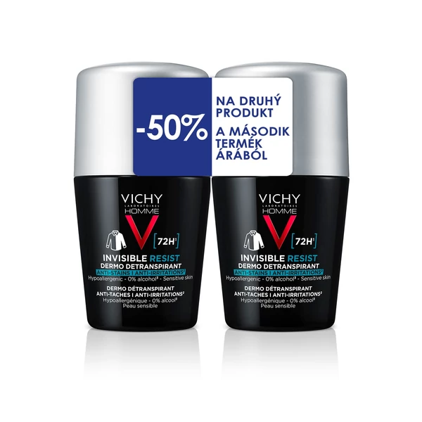 VICHY HOMME DEO 72H INVISIBLE RESIST 2X50ML