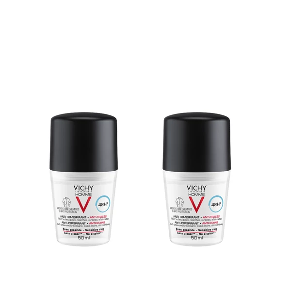 VICHY HOMME FOLTMENTES IZZADSÁGSZABÁLYOZÓ GOLYÓS DEZODOR FÉRFIAKNAK 50ML+50ML