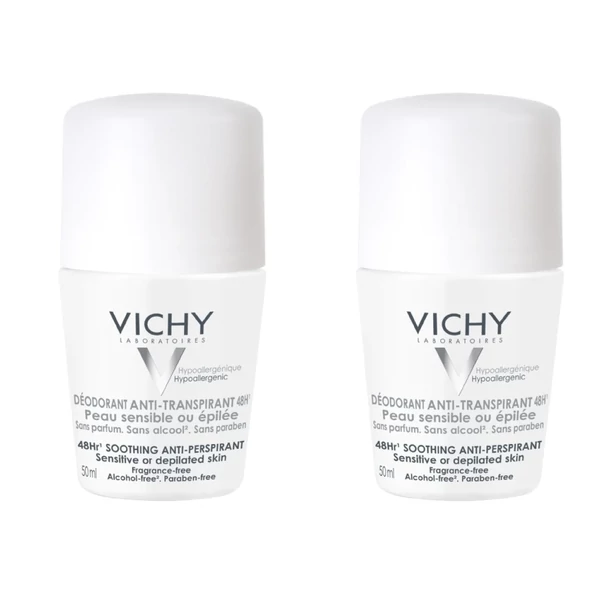 VICHY IZZADSÁGSZABÁLYOZÓ GOLYÓS DEZODOR ÉRZÉKENY, EPILÁLT BŐRRE 50ML+50ML