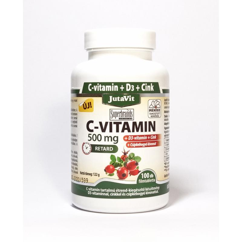 JUTAVIT C 500MG CSIPKEB.+D3-ZINK RET.TABL. 100X
