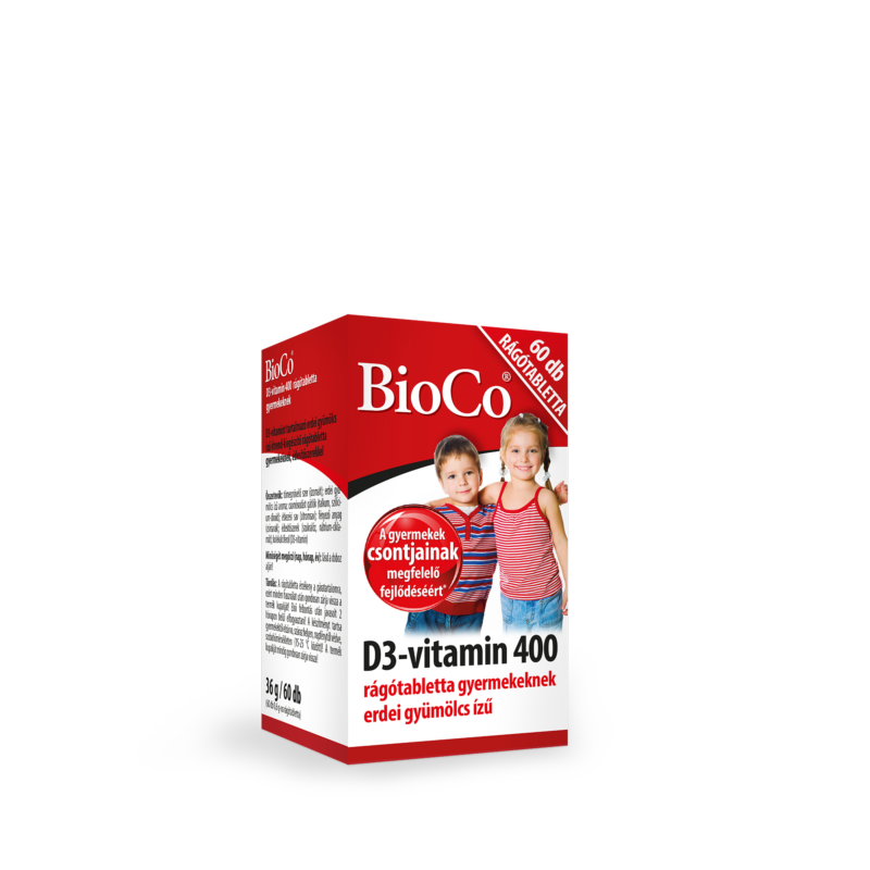 BioCo D3-vitamin 400 rágótabletta gyermekeknek 60 db