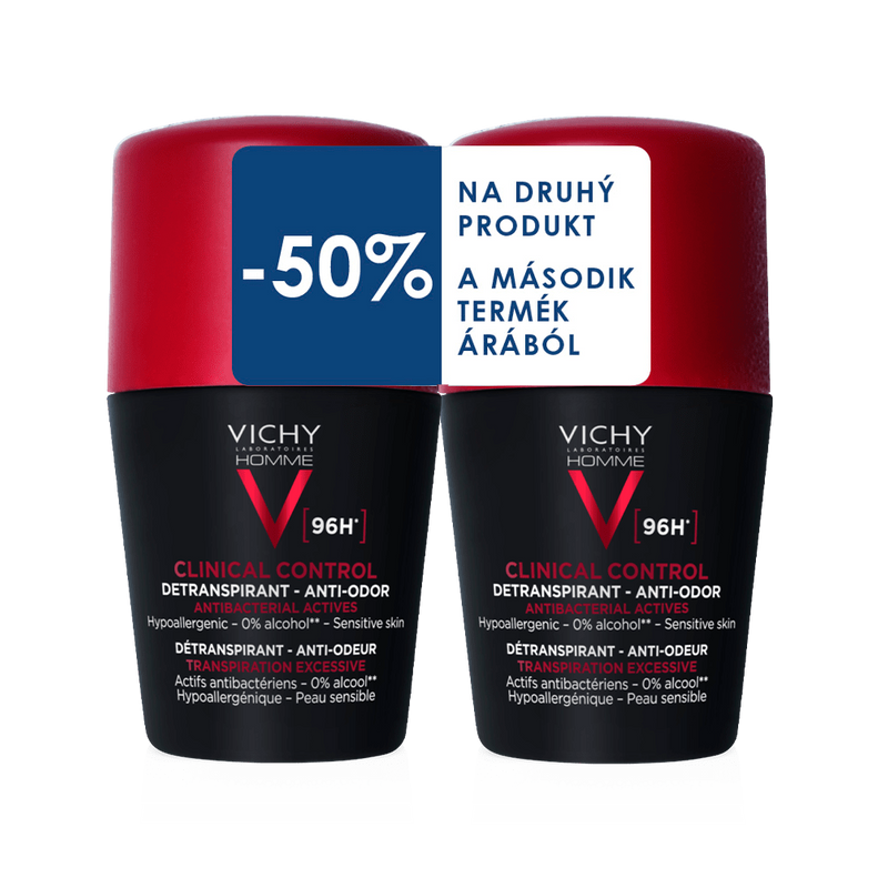 VICHY DEO CLINICAL CONTROL 96H FÉRFI 2X50ML