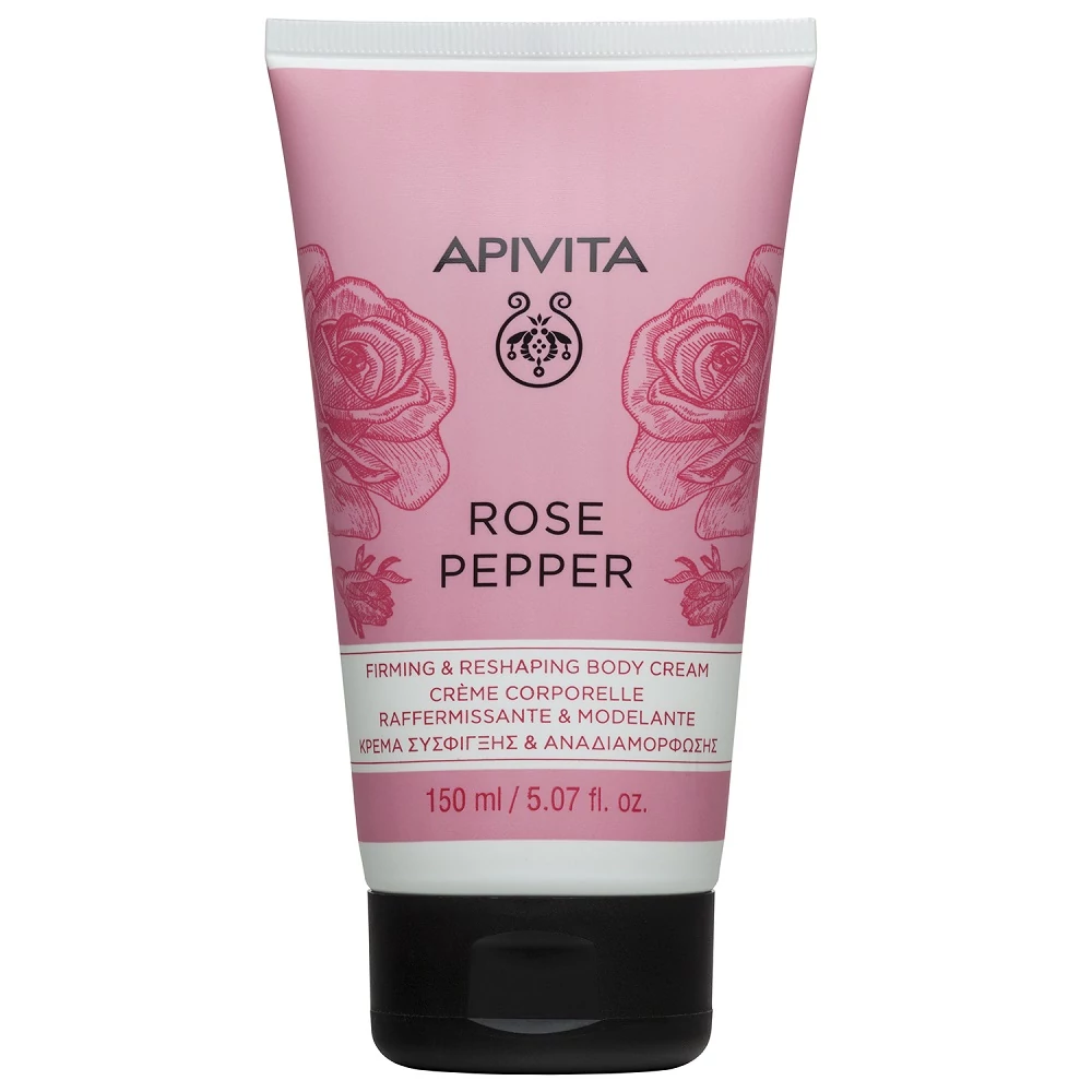 APIVITA FESZESÍTŐ ÉS ALAKFORMÁLÓ TESTÁPOLÓ KRÉM RÓZSÁVAL ÉS BORSSAL  150ML