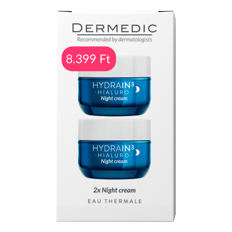 DERMEDIC HYDRAIN³ DUO Intenzíven hidratáló éjszakai krém 2x50ml