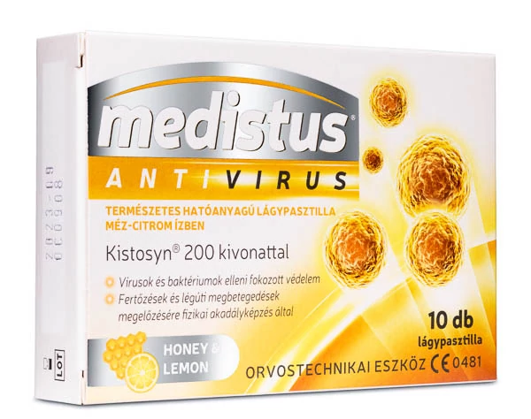 VITAPLUS MEDISTUS ANTIVÍRUS LÁGYPASZTILLA MÉZES-CITROMOS ÍZBEN 10X -
