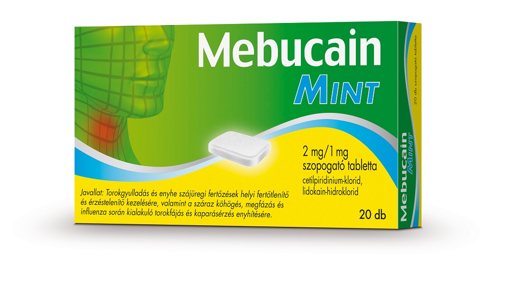 MEBUCAIN MINT 2MG/1MG SZOPOGATÓ TABLETTA 20X
