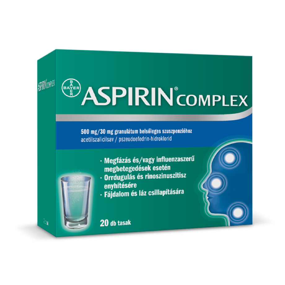 ASPIRIN COMPLEX 500MG/30MG GRANULÁTUM BELSŐLEGES SZUSZPENZIÓHOZ 20X
