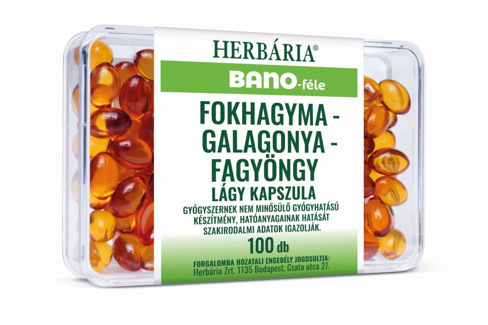 BÁNÓ FOKHAGYMA-GALAGONYA-FAGYÖNGY KAPSZULA100X