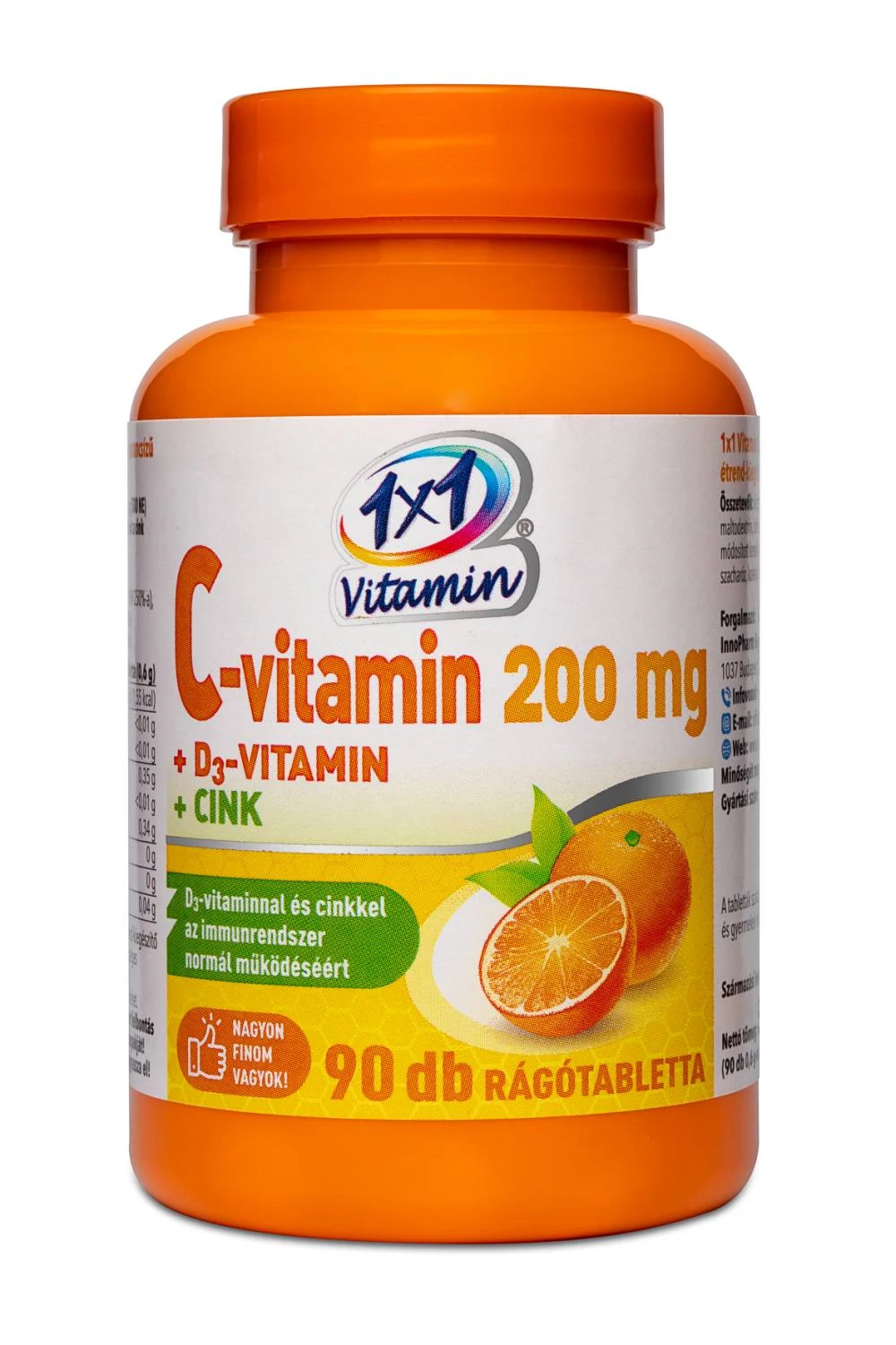 VITAPLUS 1X1 C-VIT.200+D3+CINK RÁGÓTABLETTA 90X
