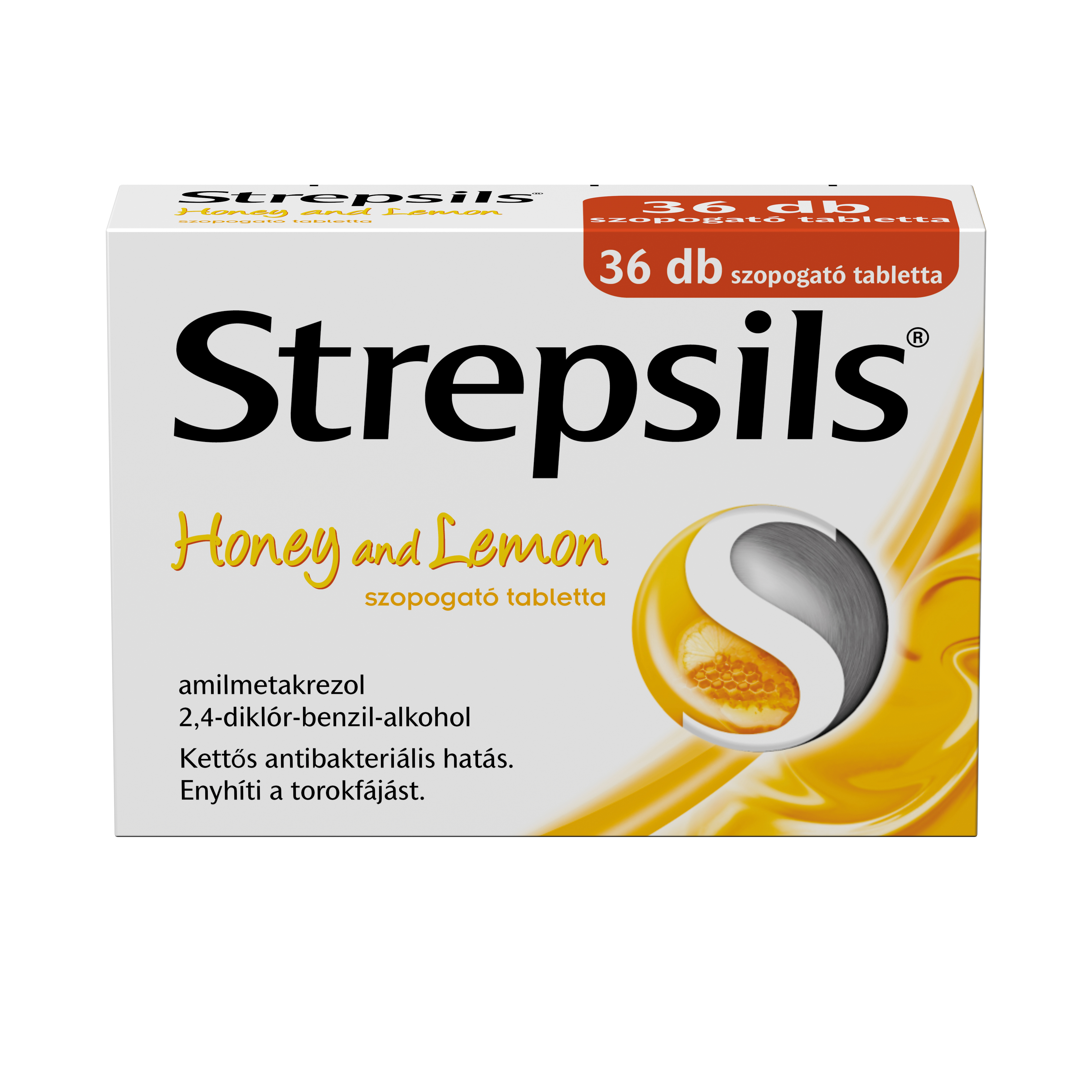 STREPSILS HONEY AND LEMON SZOPOGATÓ TABLETTA 36X