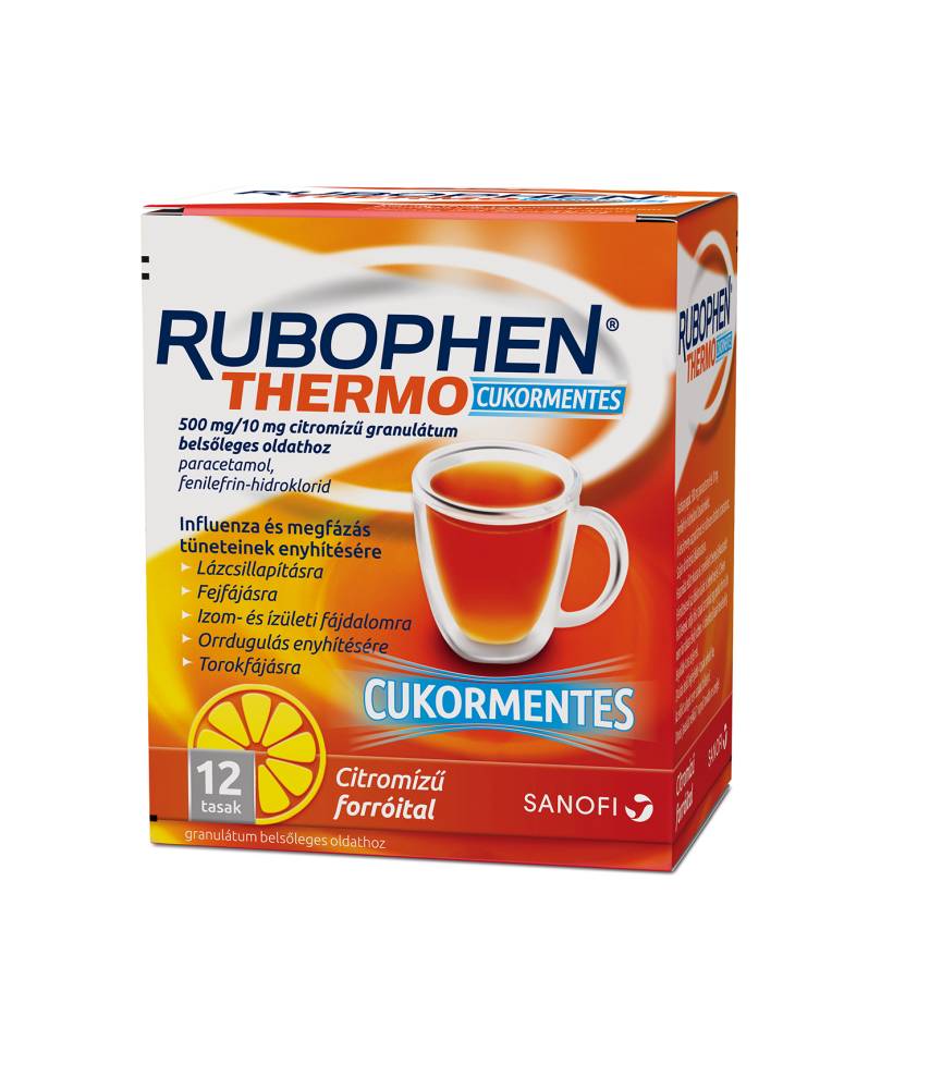 RUBOPHEN THERMO 500MG/10MG CUKORMENTES CITROM. 12X